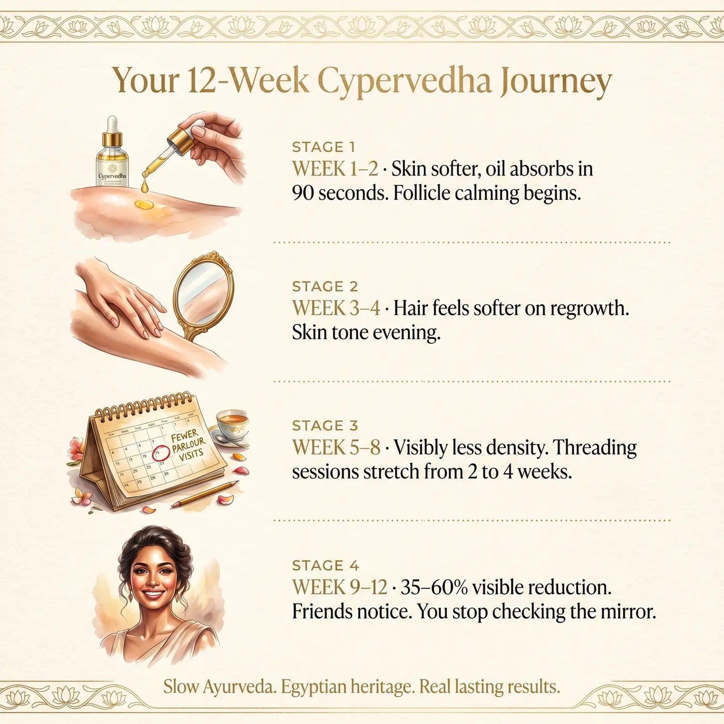 Your 12-Week Cypervedha Journey — Week 1 to Week 12 transformation timeline